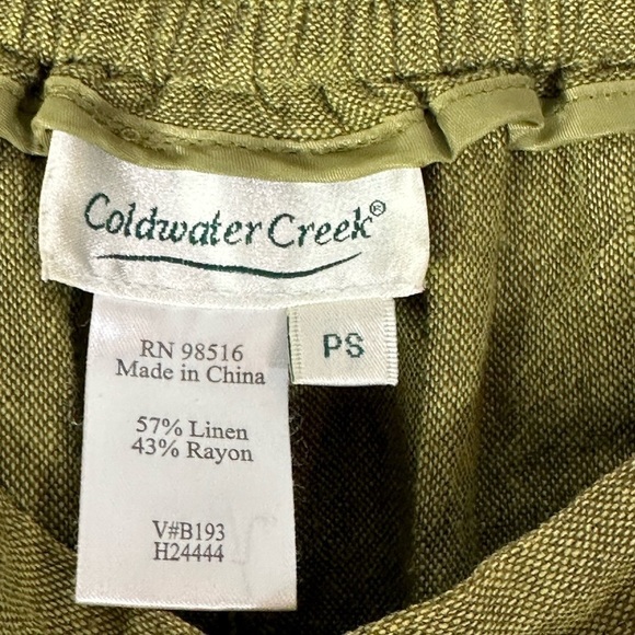 Coldwater Creek Linen Crop Wide Pants Size Petite Small - Picture 4 of 5